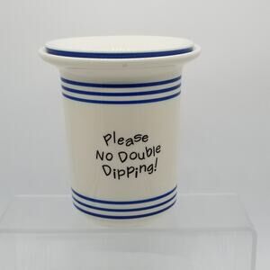 Le Gourmet Chef Please No Double Dipping Dip Crock Bowl Chiller Seinfeld Blue